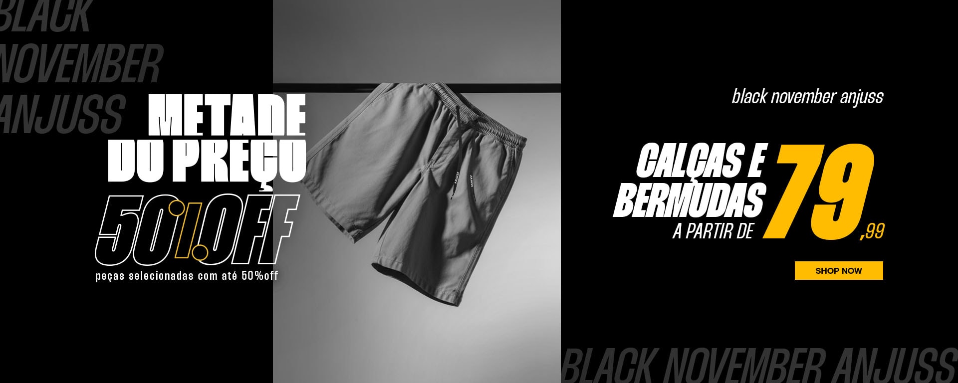 Black November Anjuss - Calças por R$199,99