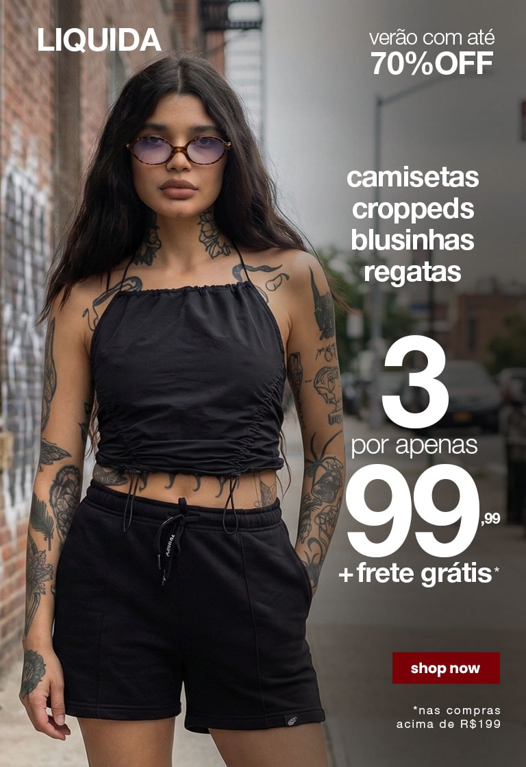3 por R$99,99 | Camisetas, Croppeds, Blusinhas e Regatas | Anjuss