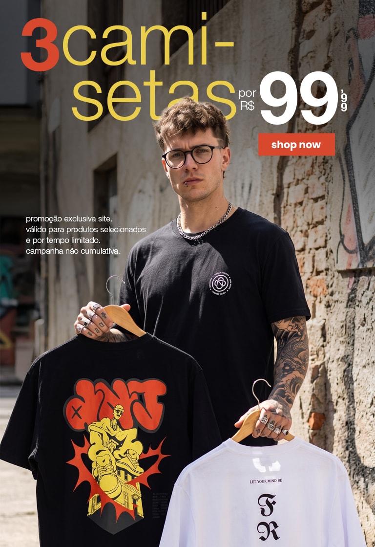 3 Camisetas por R$99 | Anjuss