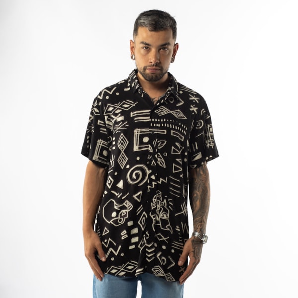 Camisa Masculina Scribble