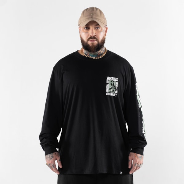 Camiseta Masculina Manga Longa Plus Size Thrive