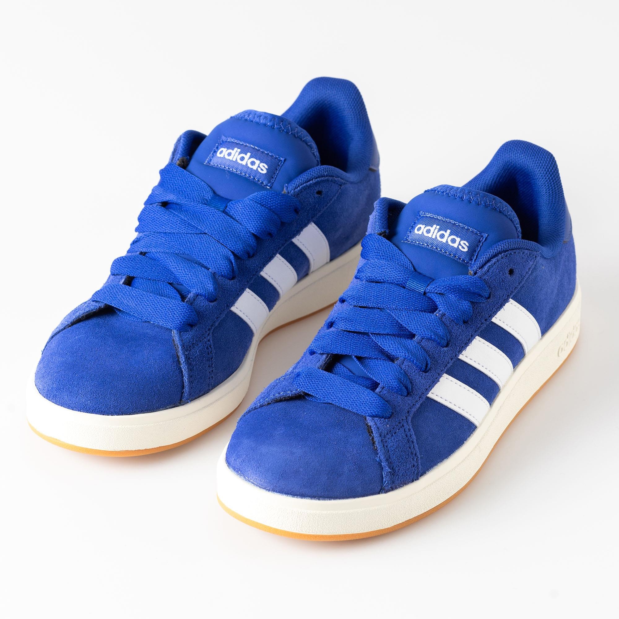 Tenis Adidas Grand Court Base Suede Azul