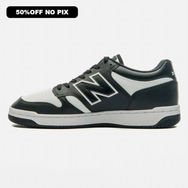 Tênis New Balance 480 Low Masc Pto/Bco